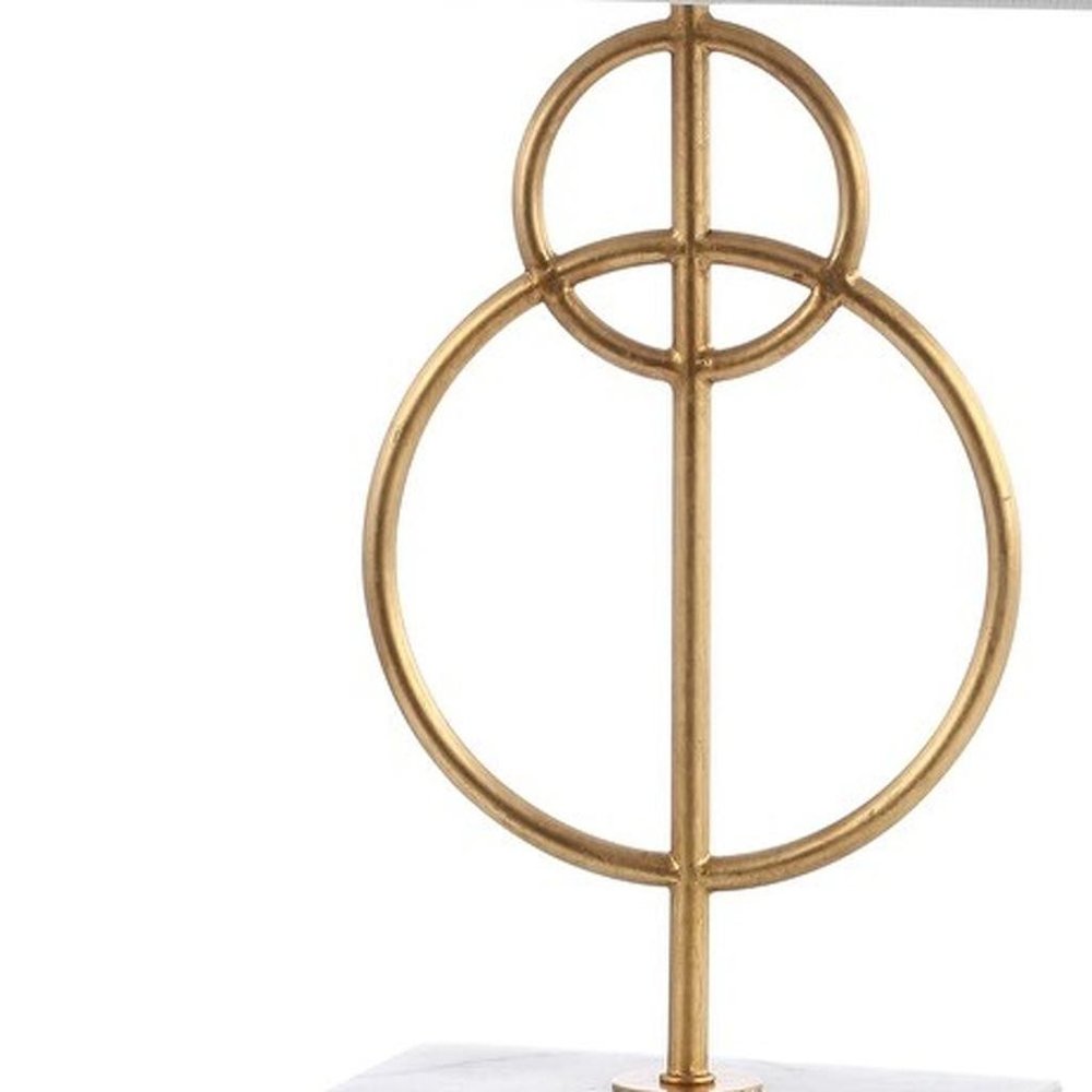 26" White Novelty Table Lamp With Shade. Table lamp isolated on a plain white background, finished in white.
