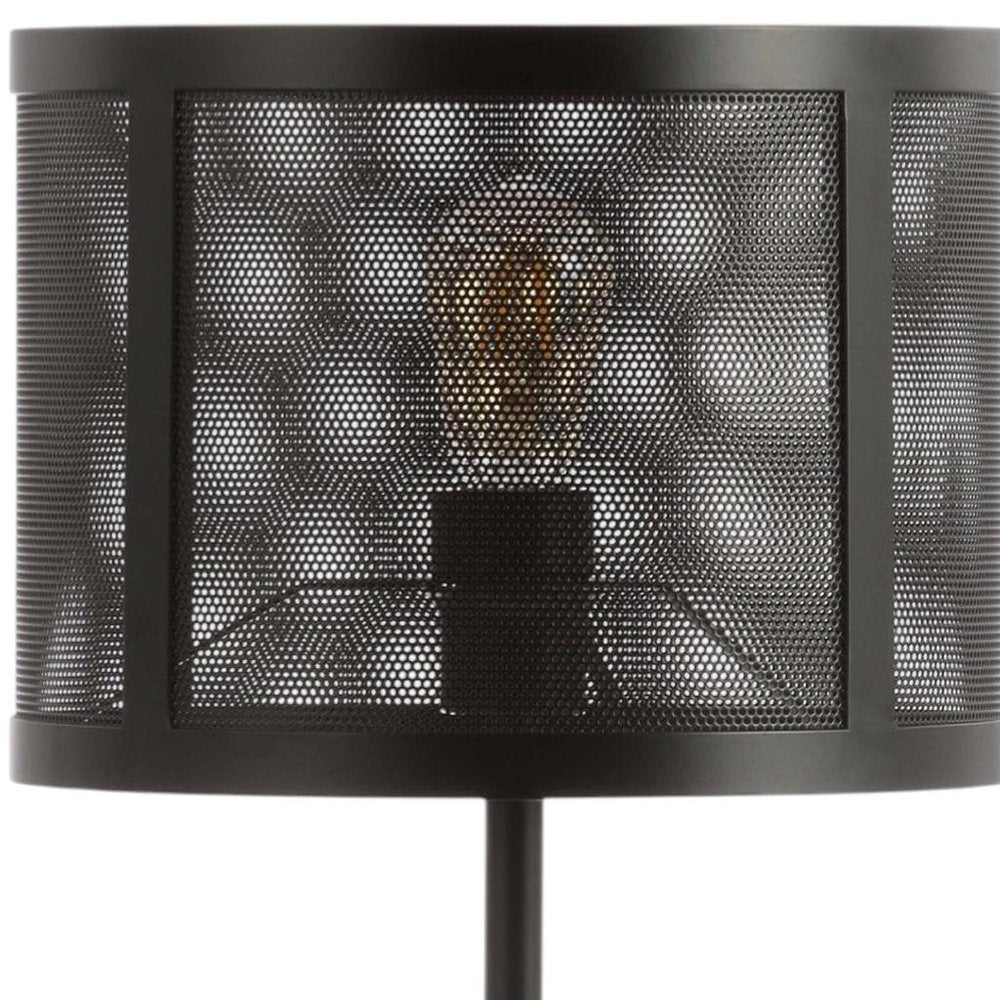 25" Black Table Lamp With Globe Shade. Table lamp in black.