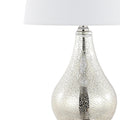 Set of Two 21" Nickel Gourd Table Lamps With Empire Shades