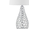 Set of Two 22" Silver Gourd Table Lamps With Empire Shades