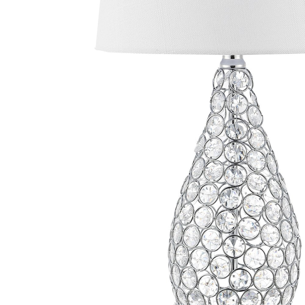Set of Two 22" Silver Gourd Table Lamps With Empire Shades
