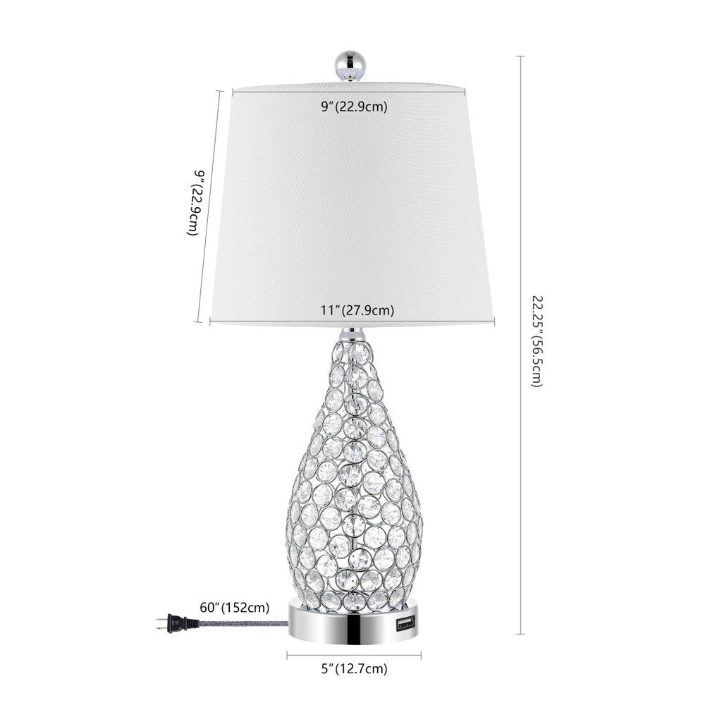Set of Two 22" Silver Gourd Table Lamps With Empire Shades