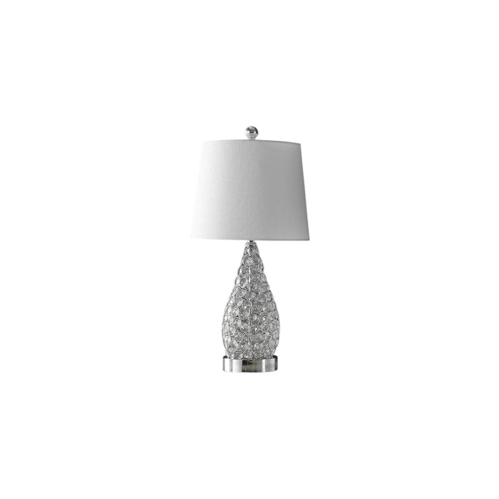 Set of Two 22" Silver Gourd Table Lamps With Empire Shades