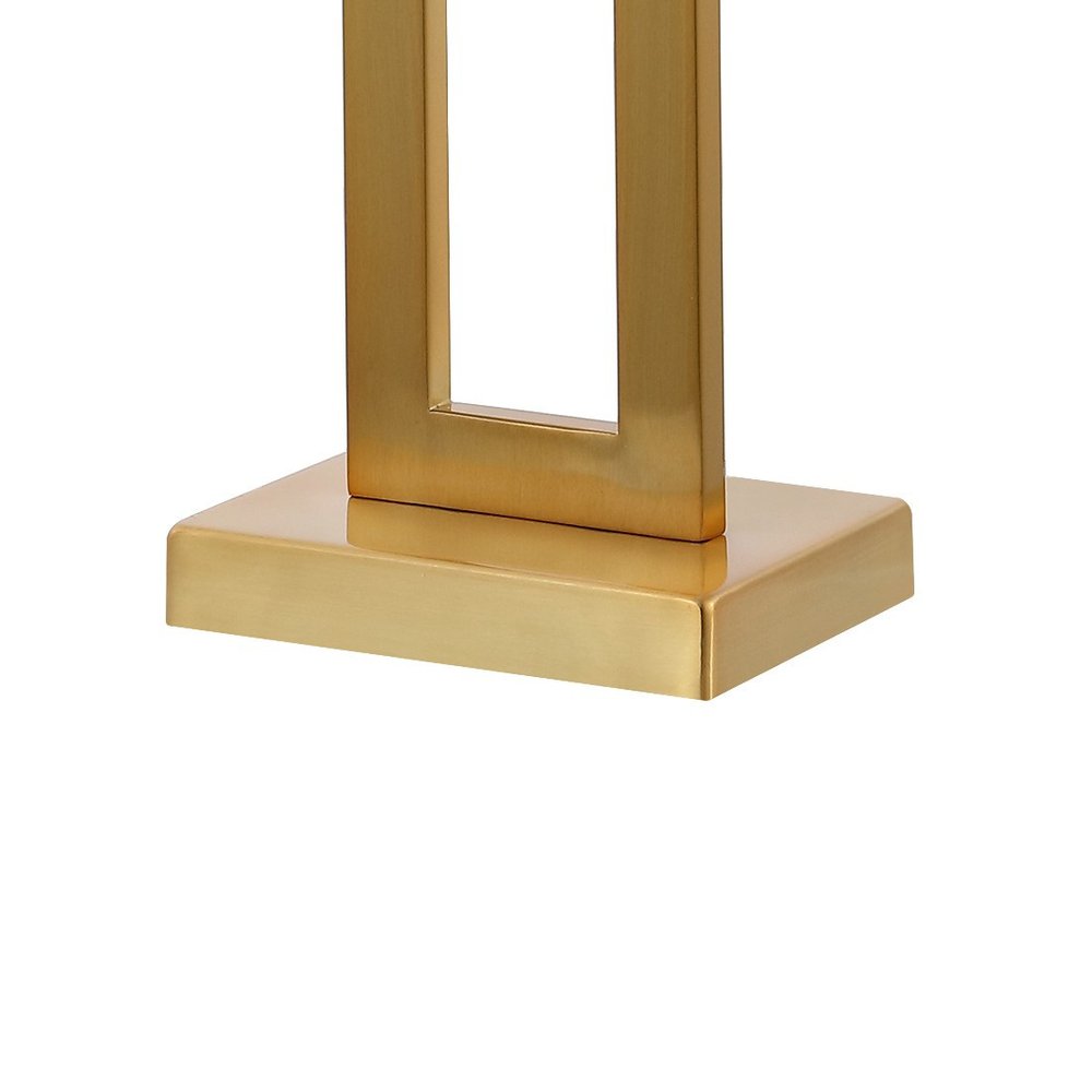 Set of Two 29" Gold Table Lamps With Shades on a white background
