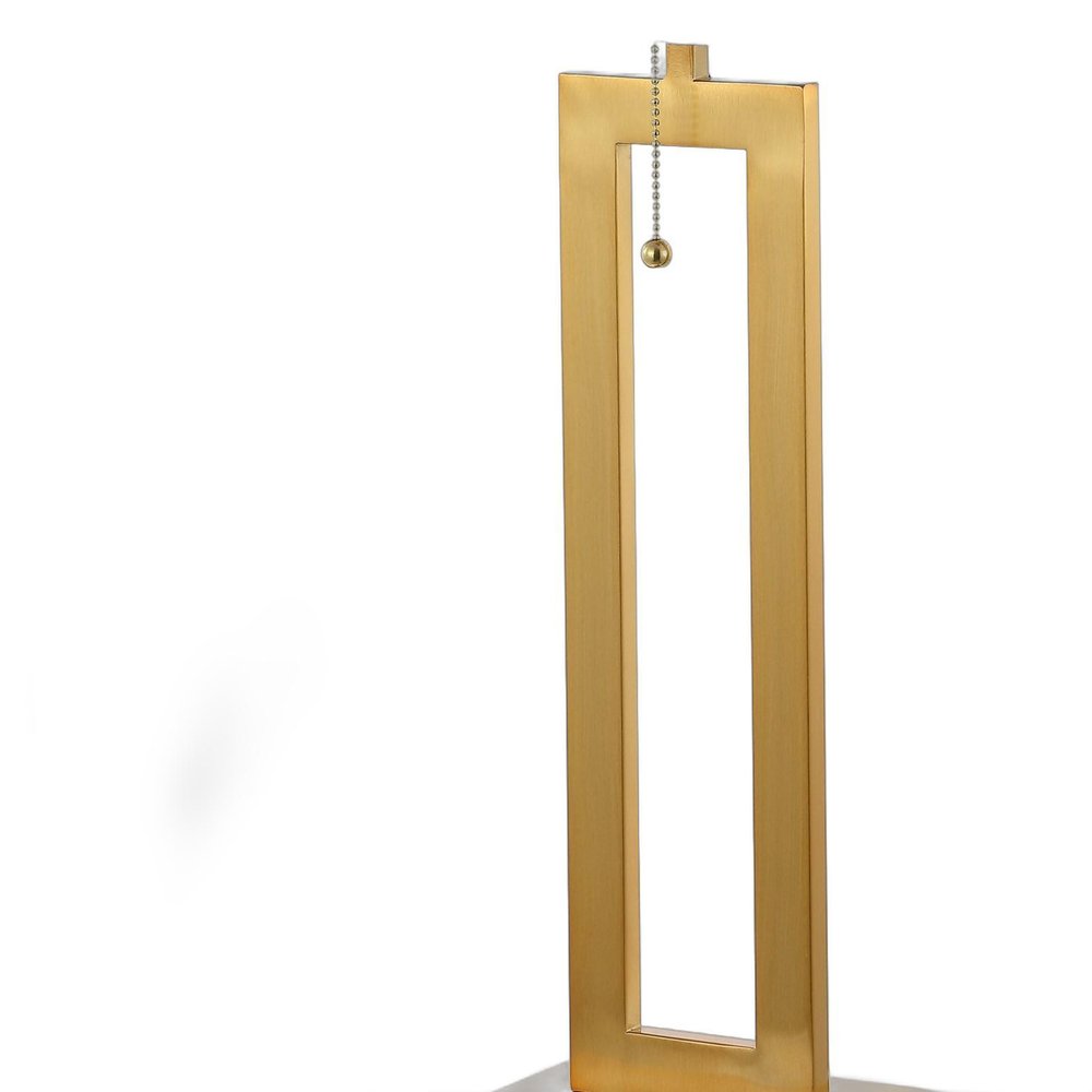 Set of Two 29" Gold Table Lamps With Shades on a white background