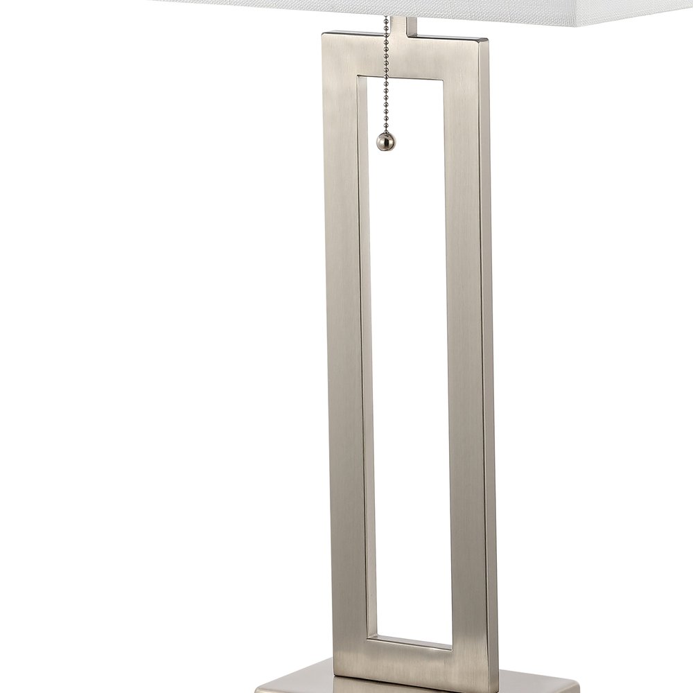 Set of Two 29" Nickel Table Lamps With Shades
