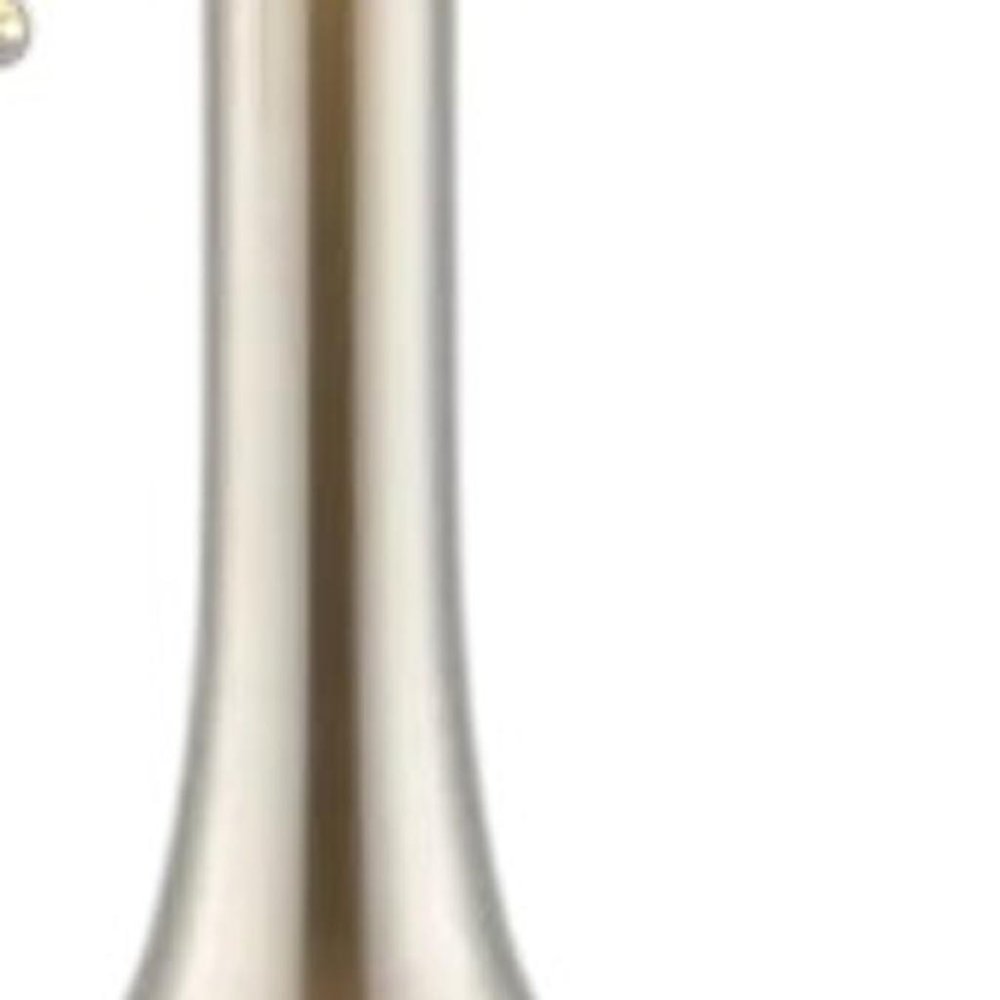 Set of Two 24" Nickel Gourd Table Lamps With Drum Shades on a white background