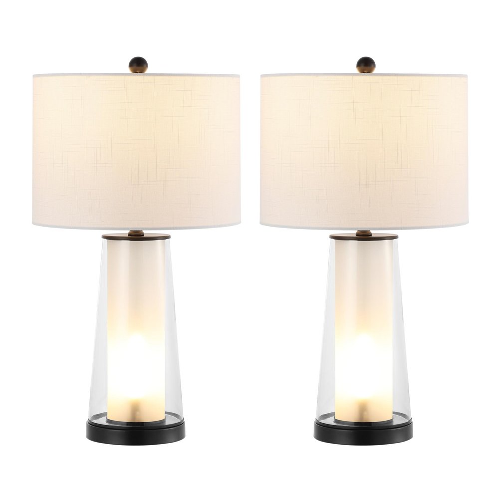 Set of Two 26" Antiqued Bronze Lighthouse Table Lamps With Drum Shades