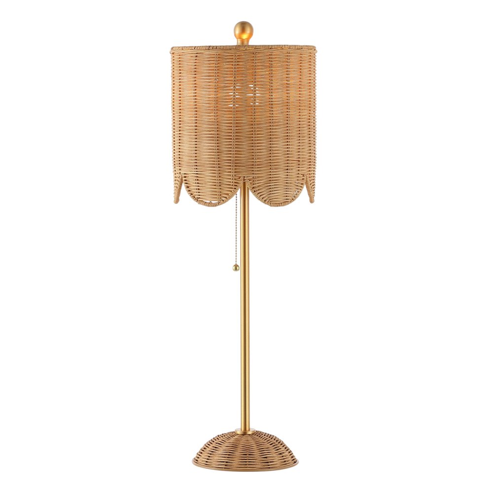 Set of Two 28" Brown Table Lamps With Drum Shades