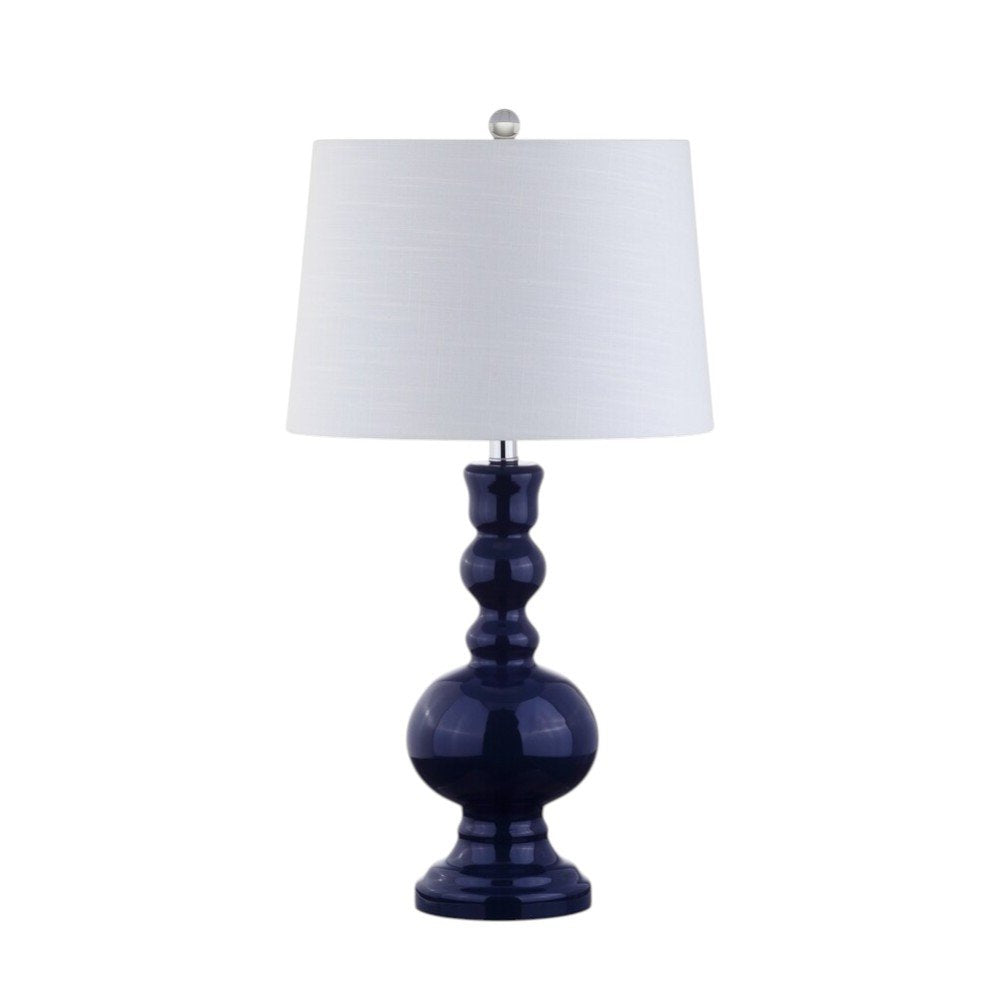 Set of Two 29" Blue Novelty Table Lamps With Drum Shades on a white background