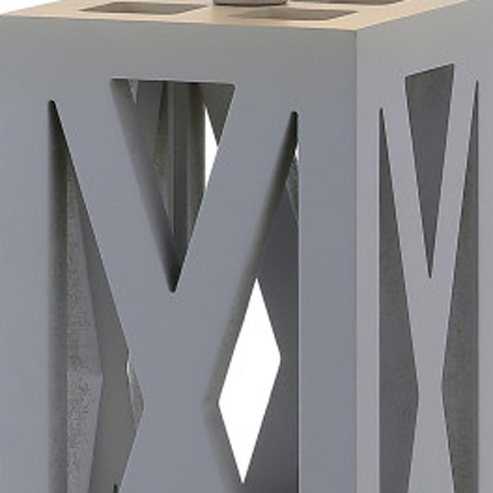 Set of Two 22" Gray Table Lamps With Drum Shades