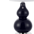 Set of Two 22" Silver Gourd Table Lamps With Drum Shades