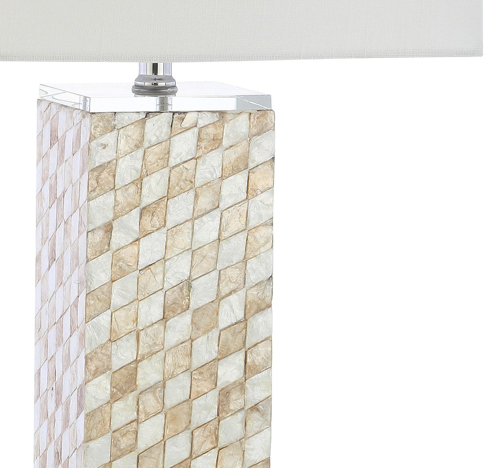 31" Clear Novelty Table Lamp With Shade. Table lamp isolated on a plain white background.