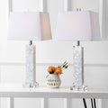 Set of Two 29" Clear Novelty Table Lamps With Shades on a white background