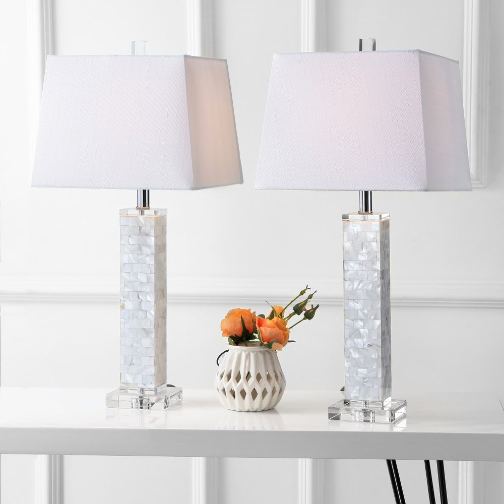 Set of Two 29" Clear Novelty Table Lamps With Shades