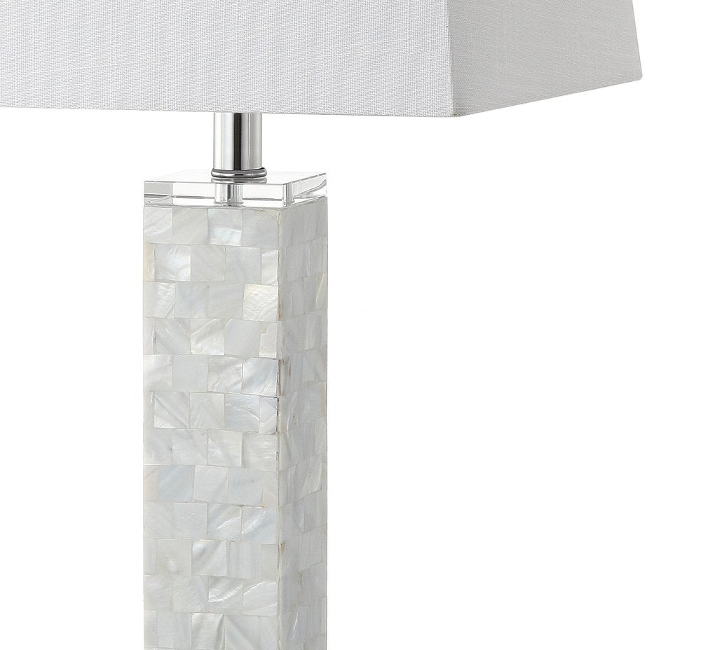 Set of Two 29" Clear Novelty Table Lamps With Shades on a white background