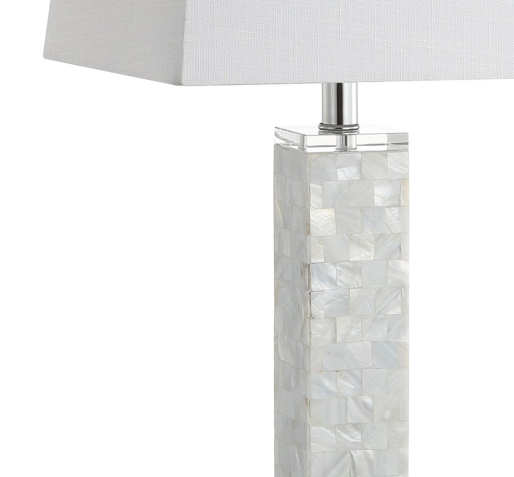 Set of Two 29" Clear Novelty Table Lamps With Shades on a white background