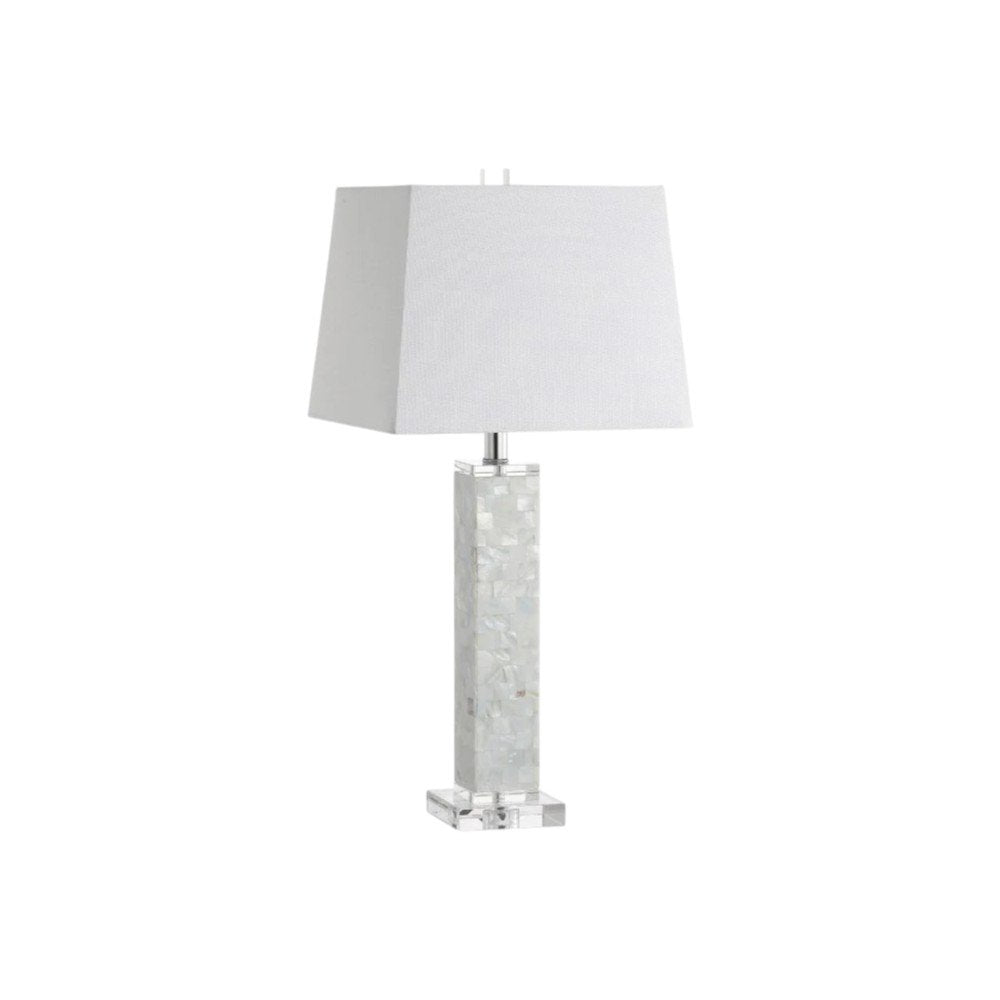 Set of Two 29" Clear Novelty Table Lamps With Shades on a white background
