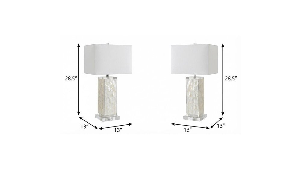 Set of Two 29" Clear Novelty Table Lamps With Shades on a white background