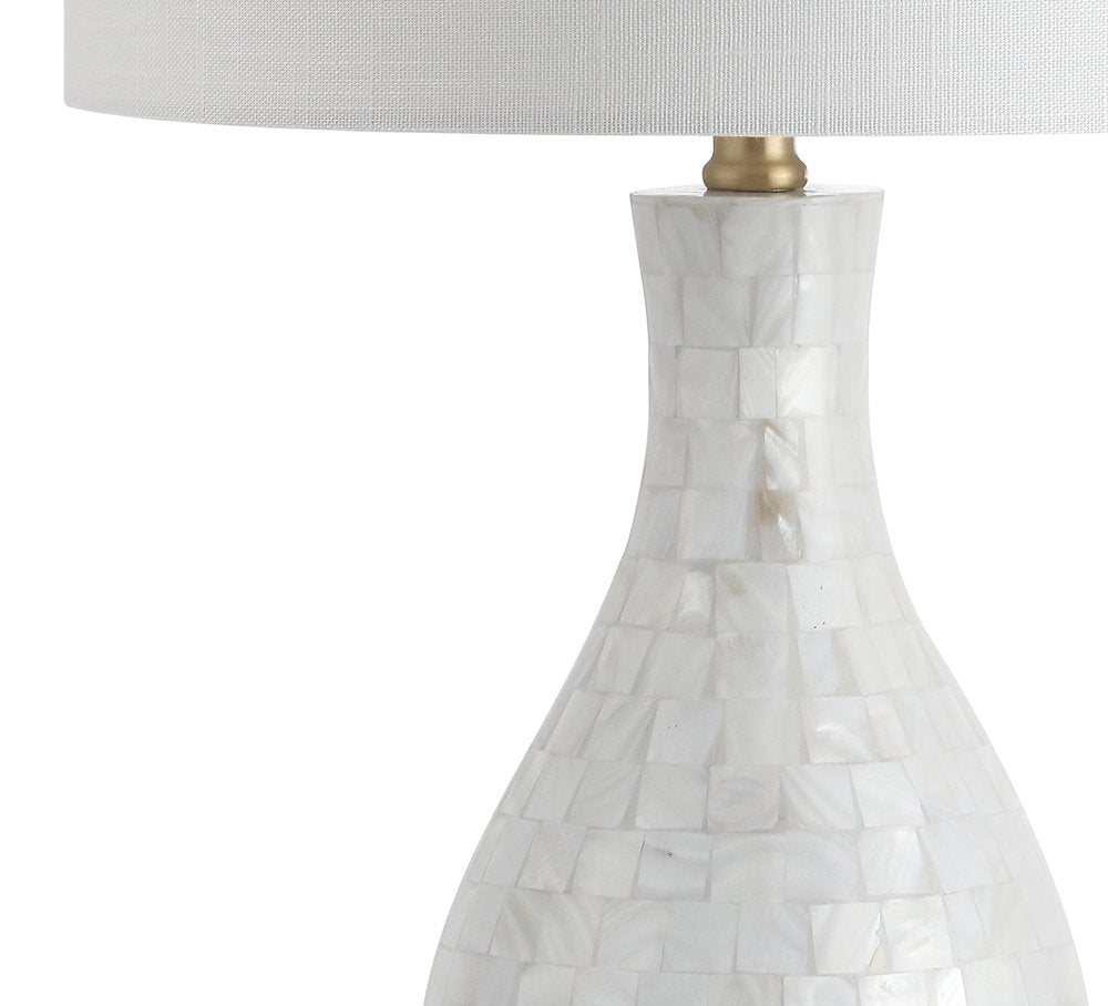 27" Clear Novelty Table Lamp With Drum Shade. Table lamp isolated on a plain white background, in a clear finish.