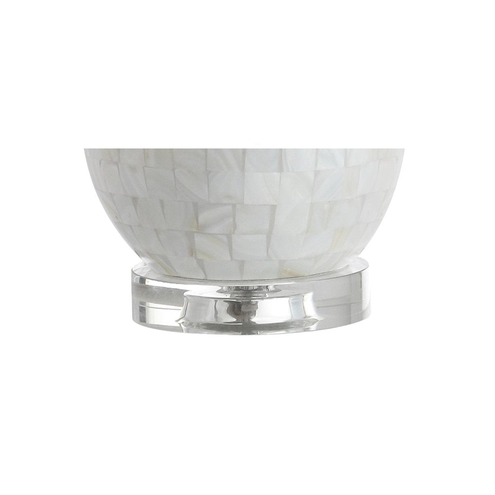 27" Clear Novelty Table Lamp With Drum Shade. Table lamp isolated on a plain white background, showing its clear color.