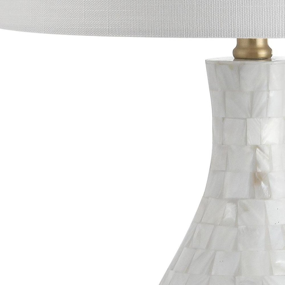 27" Clear Novelty Table Lamp With Drum Shade. Table lamp isolated on a plain white background, in a clear finish.