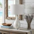27" Clear Novelty Table Lamp With Drum Shade. Table lamp in clear.
