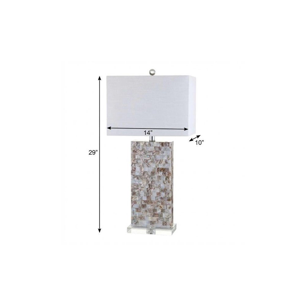 29" Clear Novelty Table Lamp With Shade. Table lamp isolated on a plain white background, finished in clear.