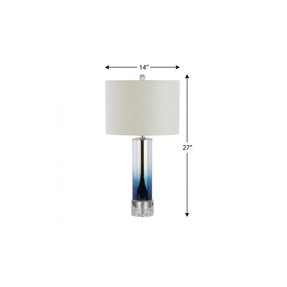 27" Clear Novelty Table Lamp With Drum Shade. Table lamp isolated on a plain white background, in a clear finish.