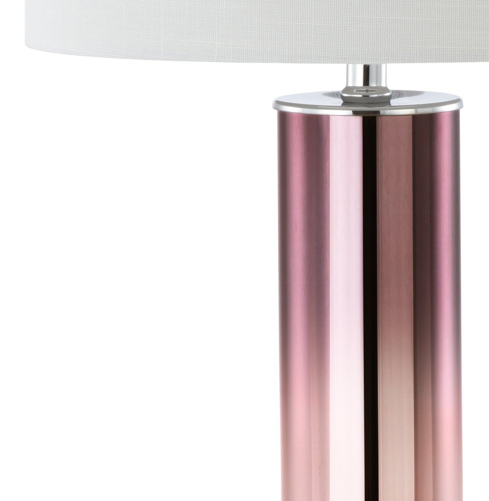27" Clear Novelty Table Lamp With Drum Shade. Table lamp isolated on a plain white background.