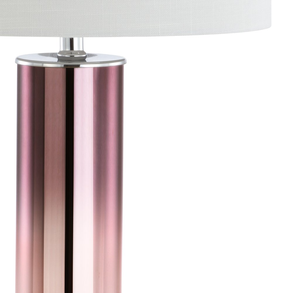 27" Clear Novelty Table Lamp With Drum Shade. Table lamp isolated on a plain white background.