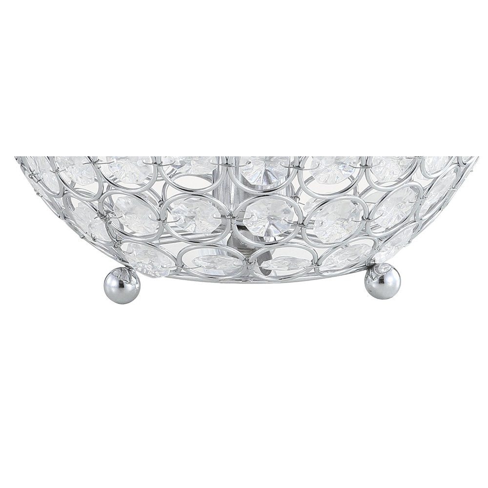 8" Silver Geometric Globe Table Lamp With Globe
