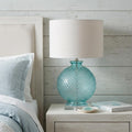 26" Clear Novelty Table Lamp With Drum Shade. Table lamp isolated on a plain white background, in a clear finish.