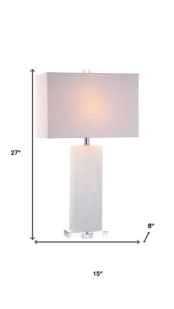 27" Clear Novelty Table Lamp With Shade. Table lamp isolated on a plain white background, finished in clear.