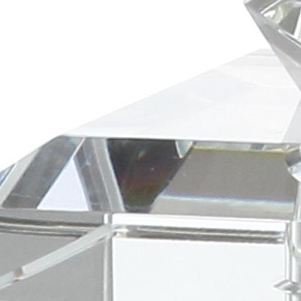 26" Clear Novelty Table Lamp With Drum Shade. Table lamp isolated on a plain white background, finished in clear.