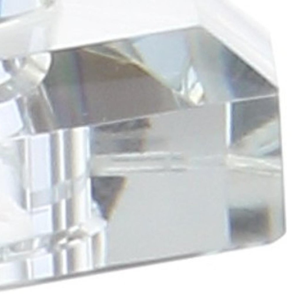 25" Clear Novelty Table Lamp With Drum Shade. Table lamp isolated on a plain white background, in a clear finish.