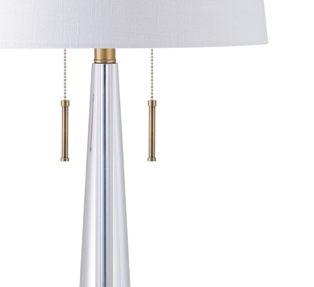 30" Gold Novelty Table Lamp With Empire Shade. Table lamp isolated on a plain white background.