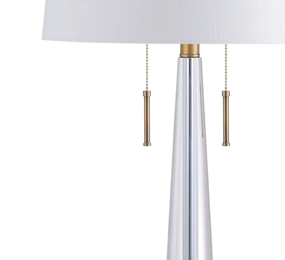 30" Gold Novelty Table Lamp With Empire Shade. Table lamp isolated on a plain white background, showing its gold color.