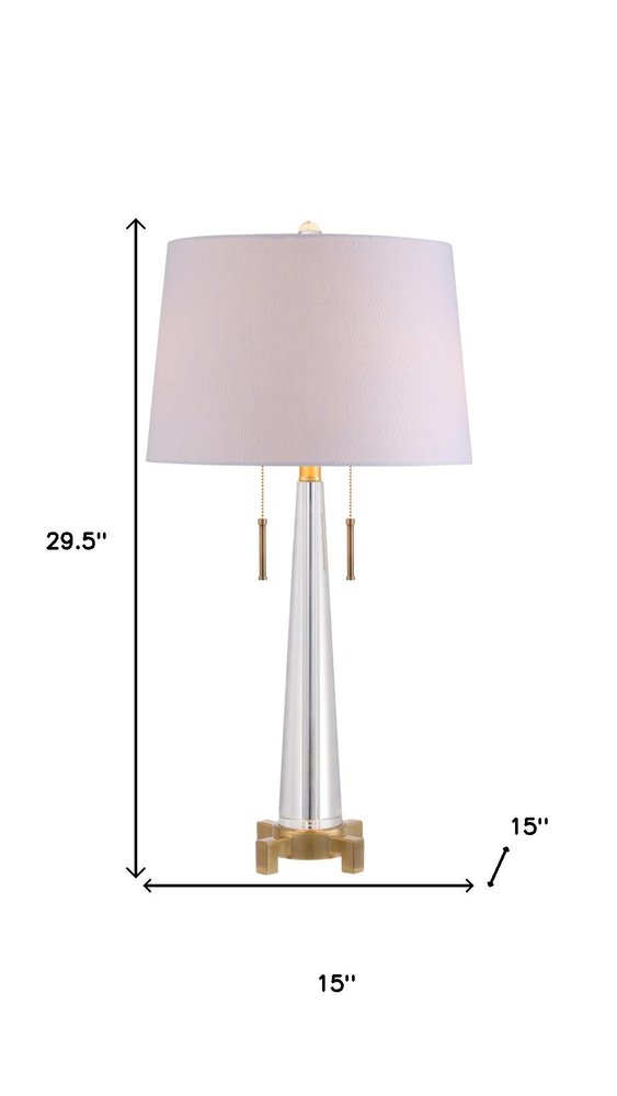 30" Gold Novelty Table Lamp With Empire Shade. Table lamp isolated on a plain white background.