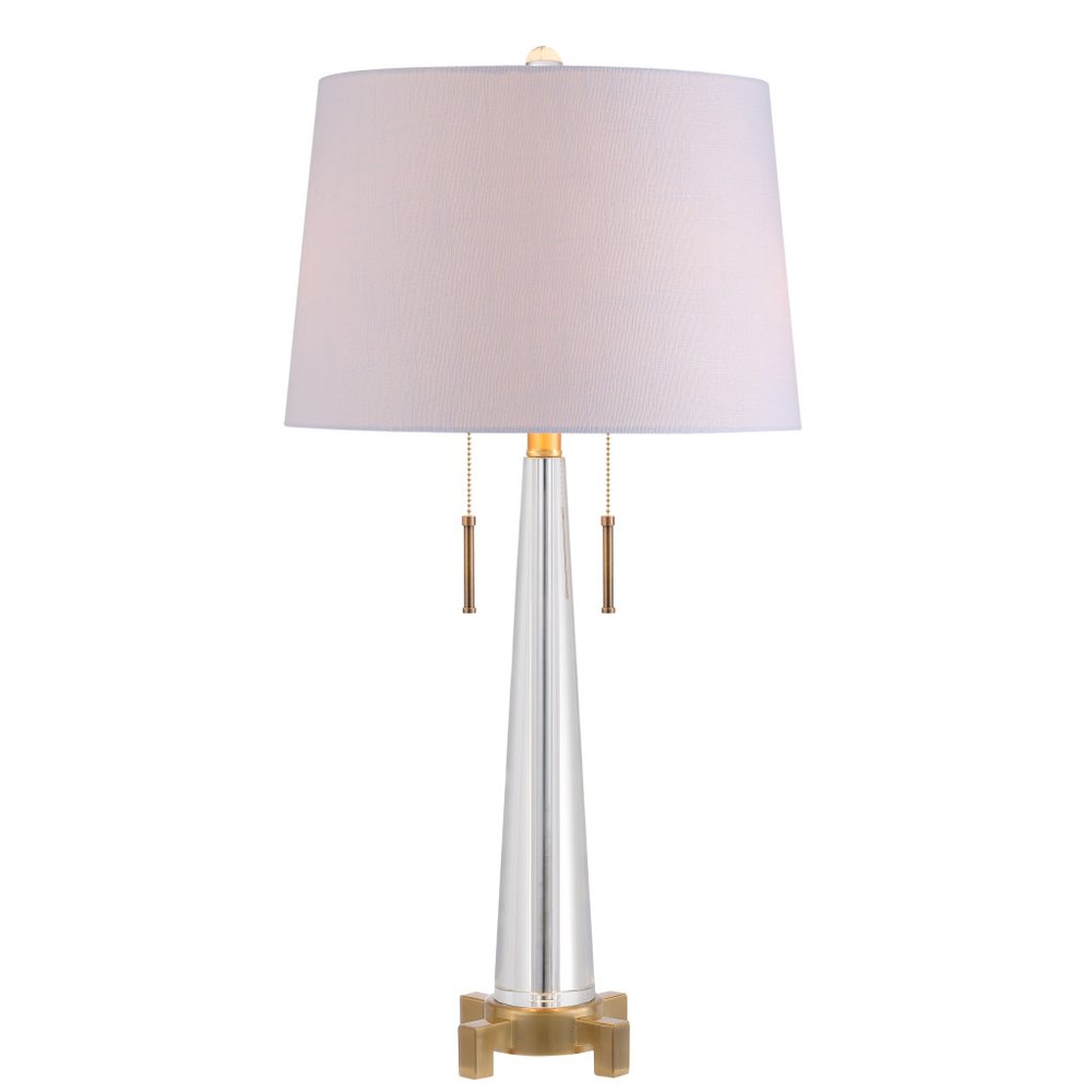 30" Gold Novelty Table Lamp With Empire Shade. Table lamp isolated on a plain white background.