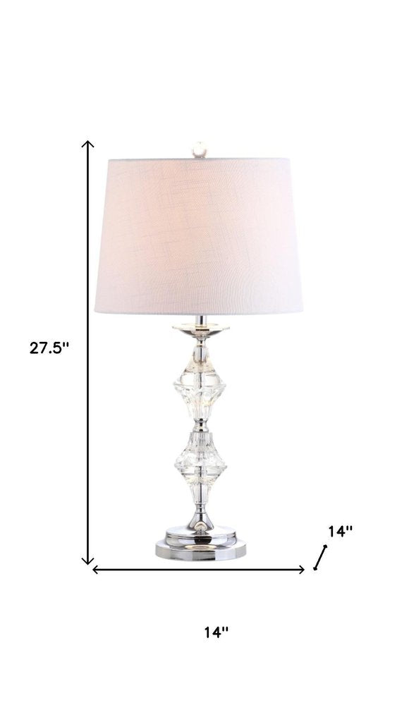 Set of Two 28" Silver Novelty Bedside Lamps With Drum Shades