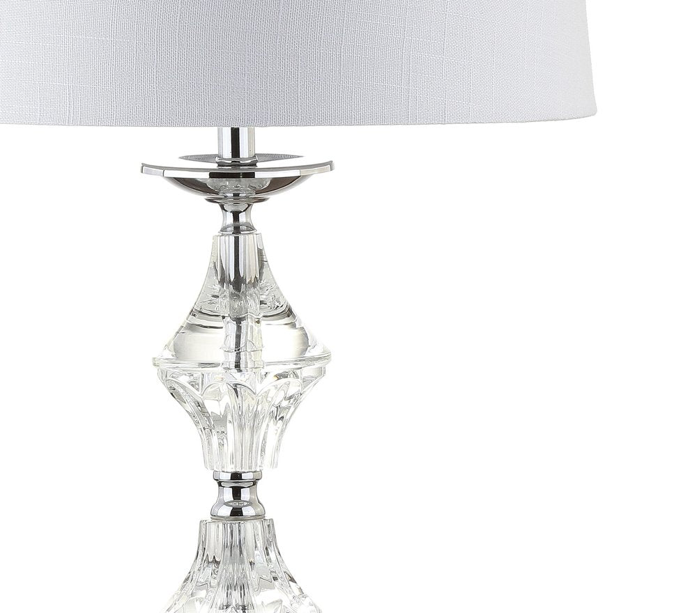 Set of Two 28" Silver Novelty Bedside Lamps With Drum Shades