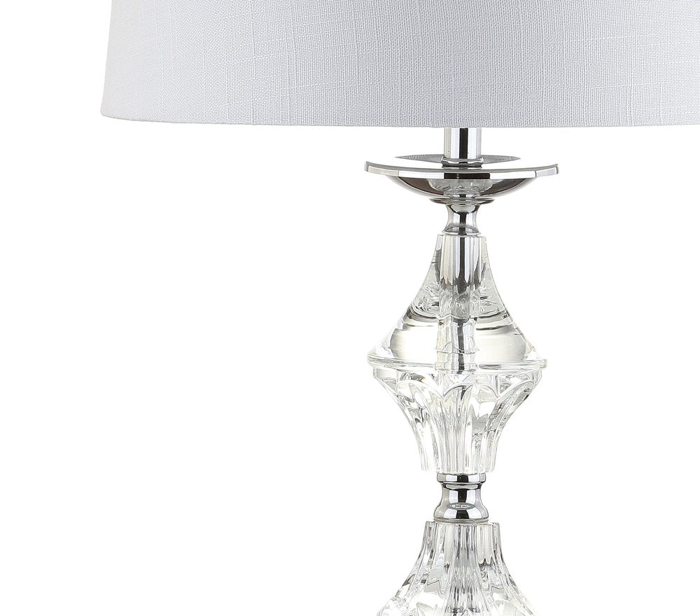 Set of Two 28" Silver Novelty Bedside Lamps With Drum Shades