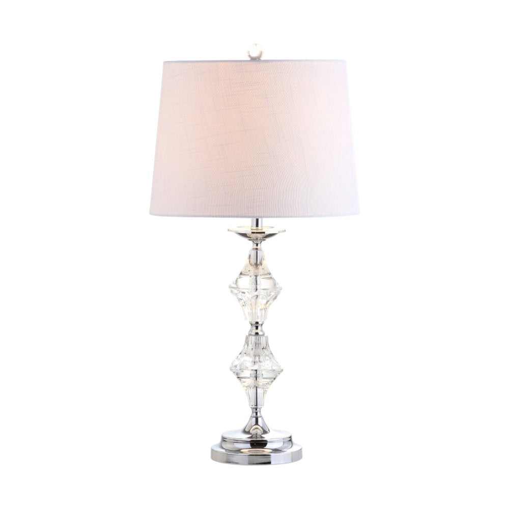 Set of Two 28" Silver Novelty Bedside Lamps With Drum Shades