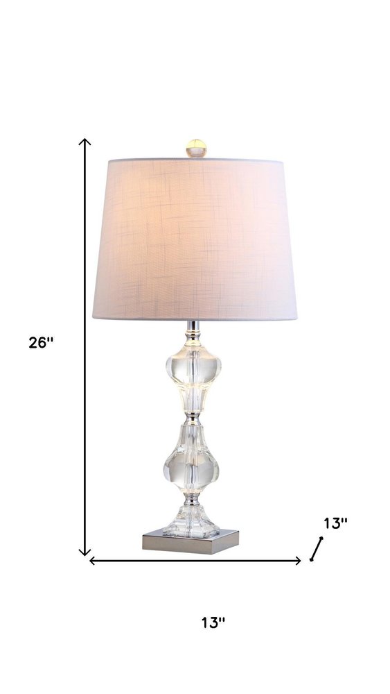 26" Silver Urn Table Lamp With Empire Shade. Table lamp isolated on a plain white background.