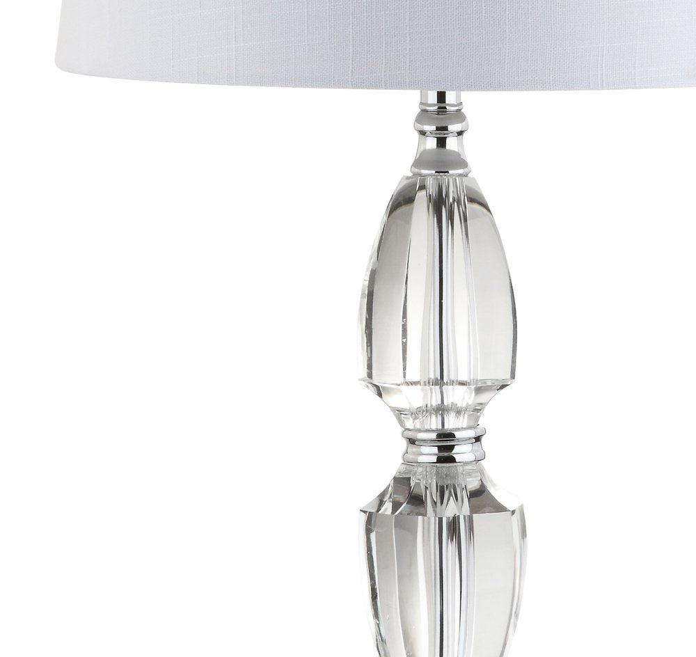 27" Silver Novelty Bedside Lamp With Drum Shade. Lamp isolated on a plain white background, showing its silver color.