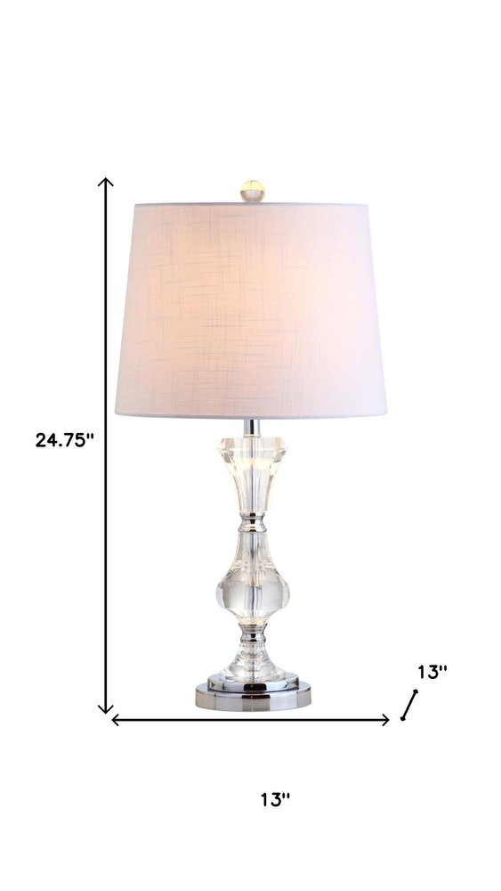 25" Silver Urn Table Lamp With Empire Shade. Table lamp isolated on a plain white background.