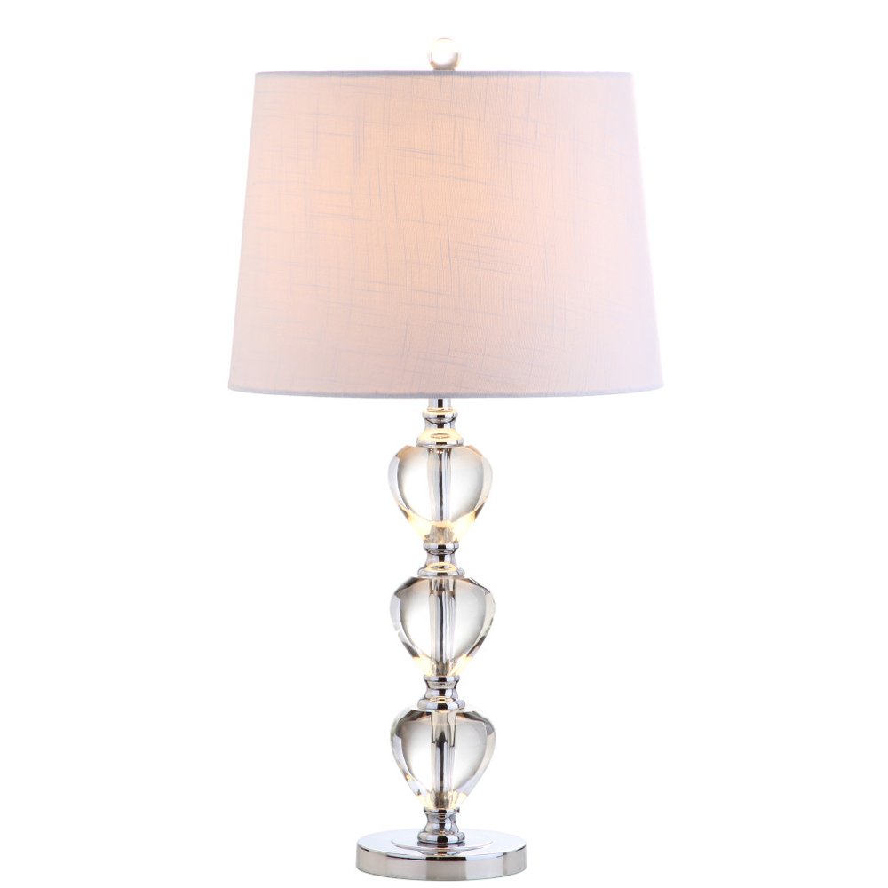 27" Silver Globe Table Lamp With Drum Shade. Table lamp isolated on a plain white background.