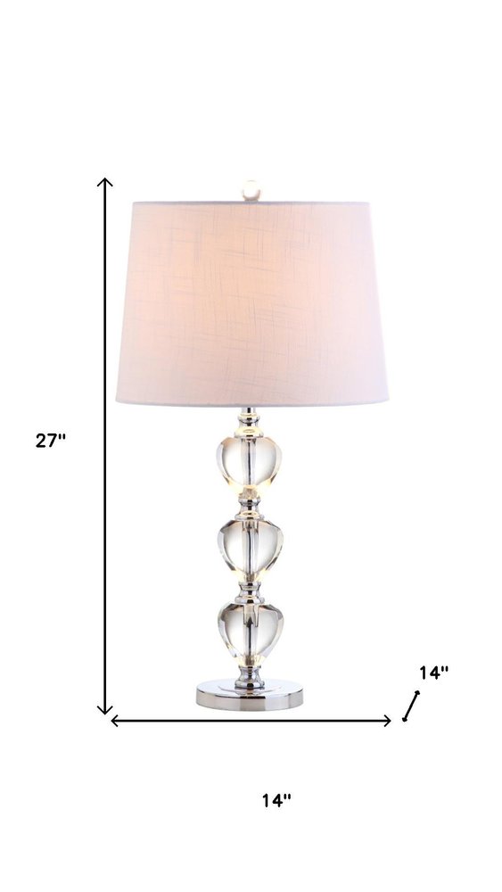 27" Silver Globe Table Lamp With Drum Shade. Table lamp isolated on a plain white background, in a silver finish.