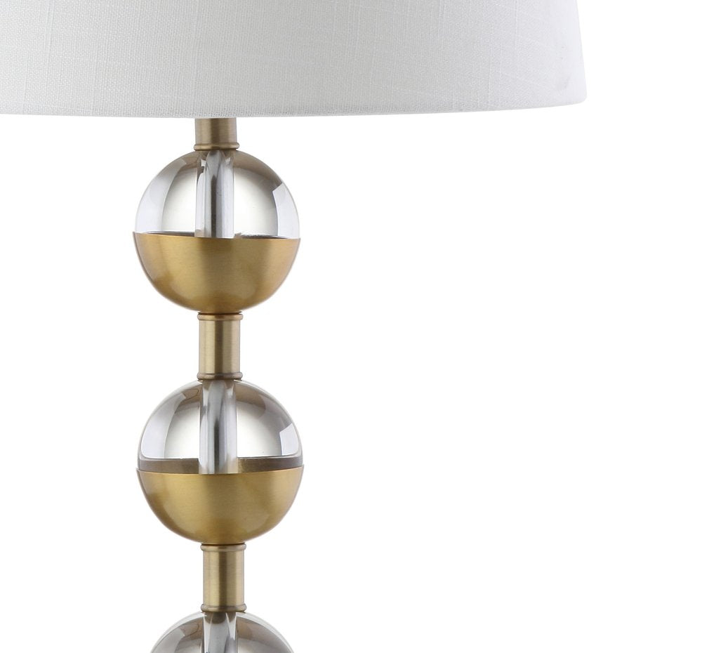 Set of Two 28" Gold Round Bedside Lamps With Drum Shades